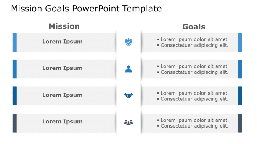 Mission Goals 6 PowerPoint Template