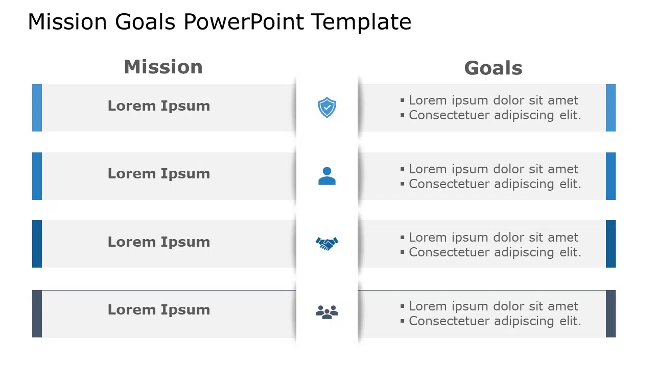 Mission Goals 6 PowerPoint Template & Google Slides Theme