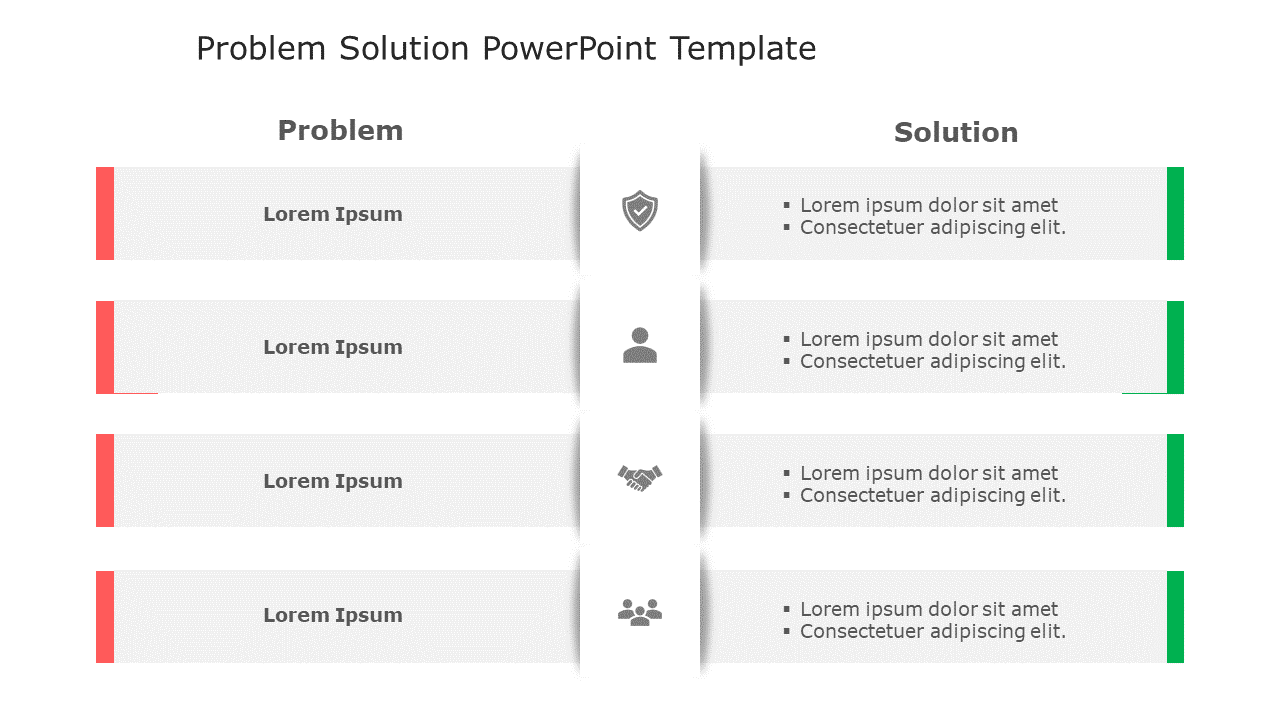 Problem Solution 140 PowerPoint Template & Google Slides Theme