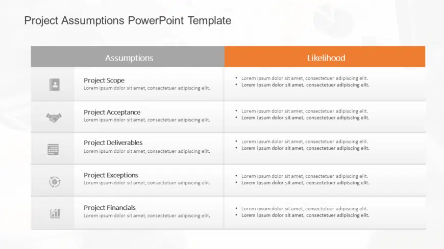 Project Assumptions PowerPoint Template