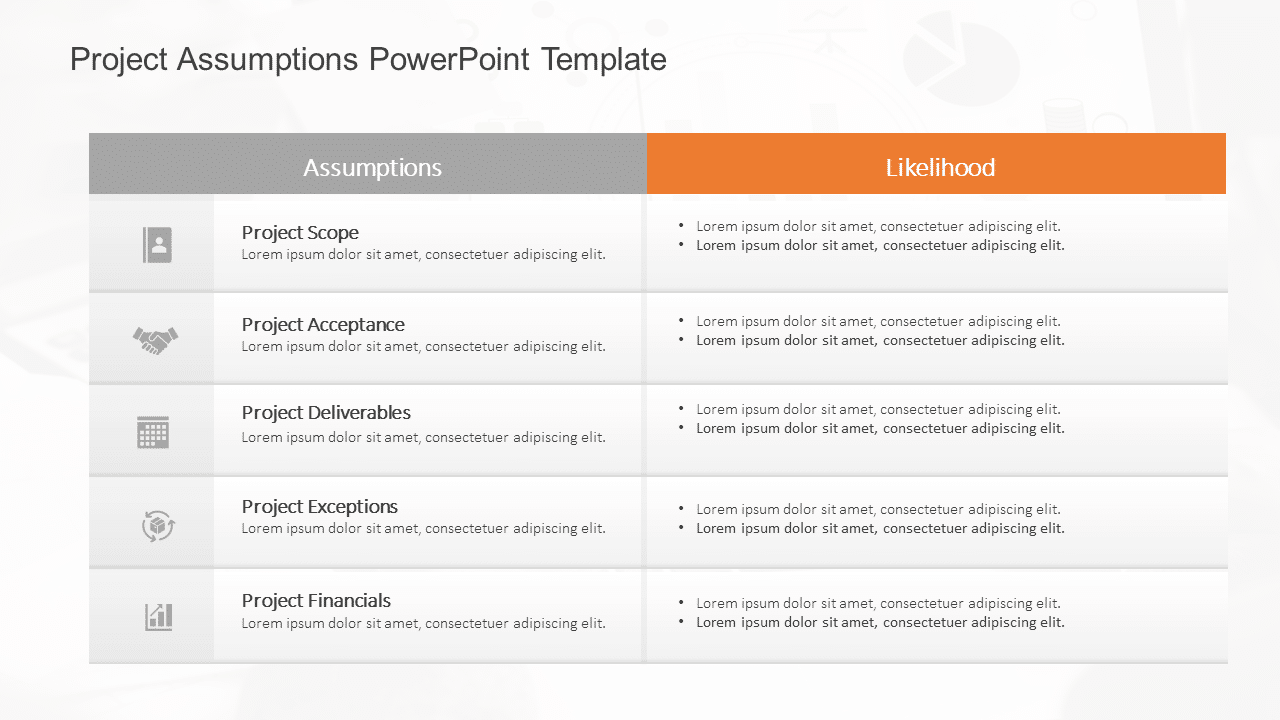 Project Assumptions PowerPoint Template & Google Slides Theme