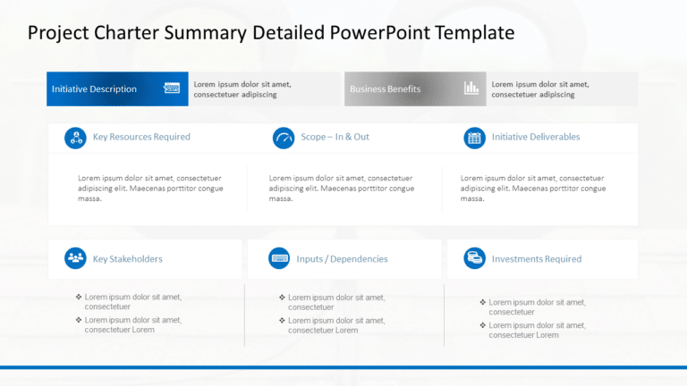 Project Charter Summary Detailed PowerPoint Template & Google Slides Theme