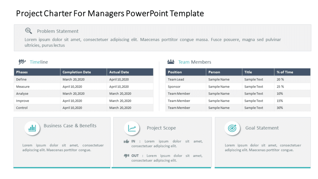 PowerPoint Project Charter Templates And Slides