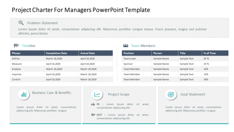 Project Charter for Managers PowerPoint Template & Google Slides Theme