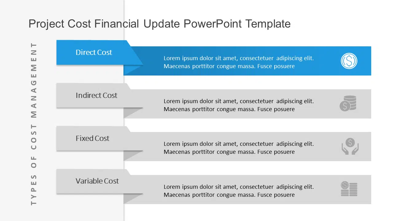 Project Cost Financial Update PowerPoint Template & Google Slides Theme