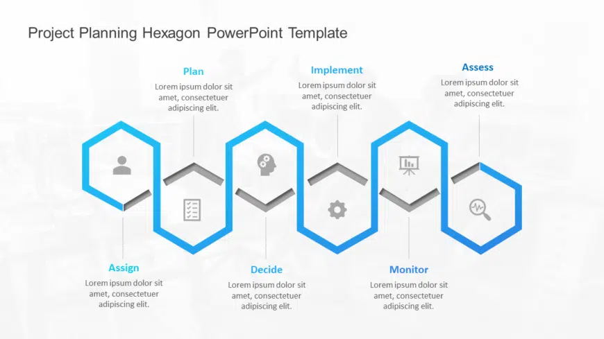 Project Planning Hexagon PowerPoint Template