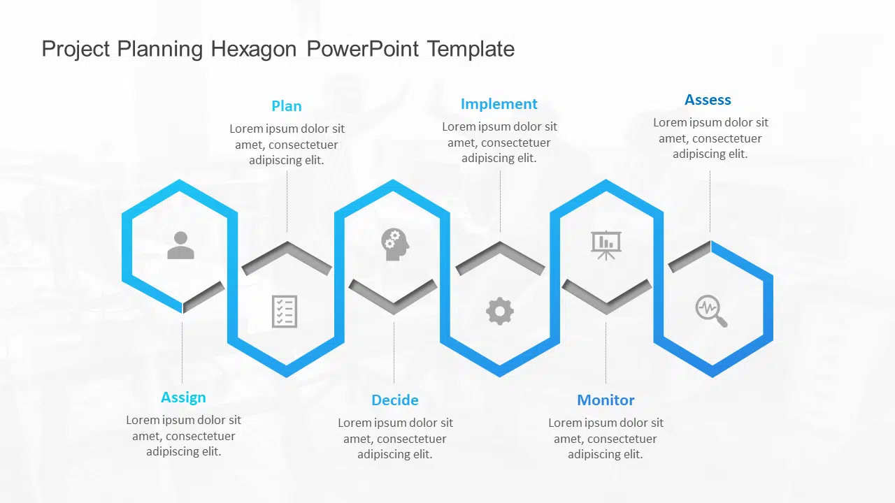 Project Planning Hexagon PowerPoint Template & Google Slides Theme