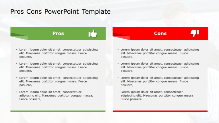 Pros Cons 110 PowerPoint Template & Google Slides Theme