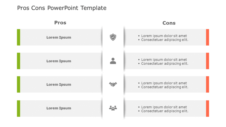 Pros Cons 156 PowerPoint Template & Google Slides Theme