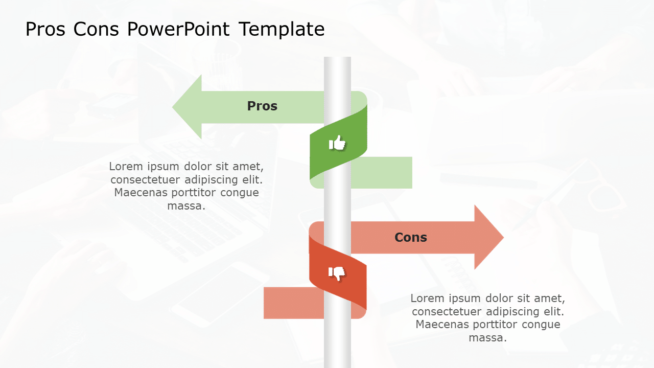 Pros Cons 157 PowerPoint Template & Google Slides Theme