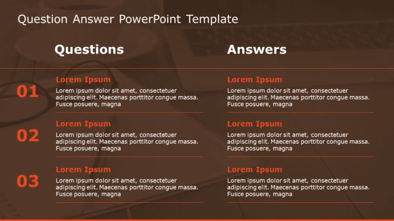 Question Answer 167 PowerPoint Template & Google Slides Theme