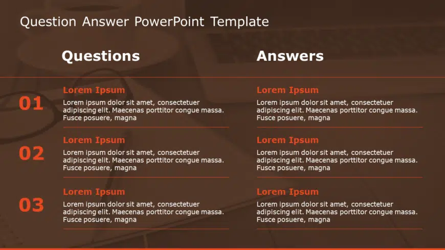 Question Answer 167 PowerPoint Template