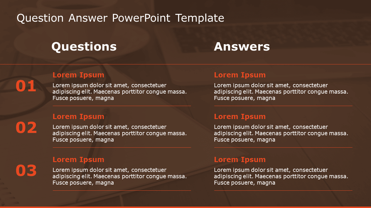 Question Answer 167 PowerPoint Template & Google Slides Theme