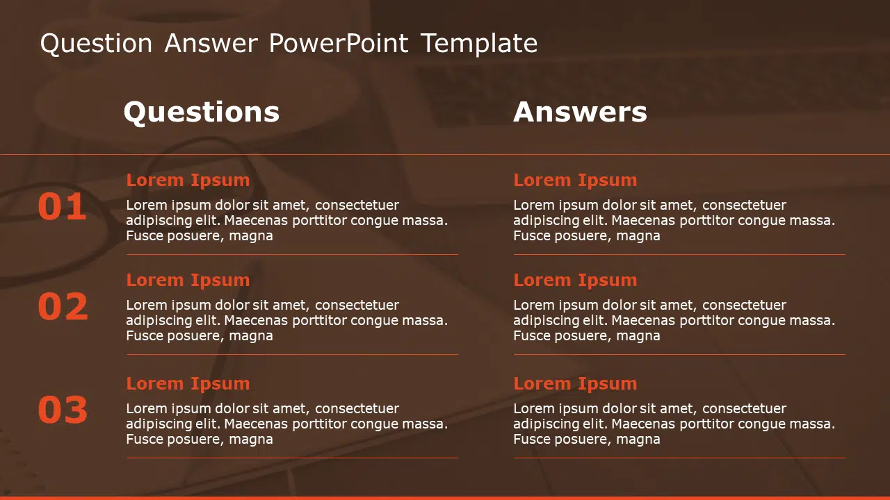 Question Answer 167 PowerPoint Template & Google Slides Theme