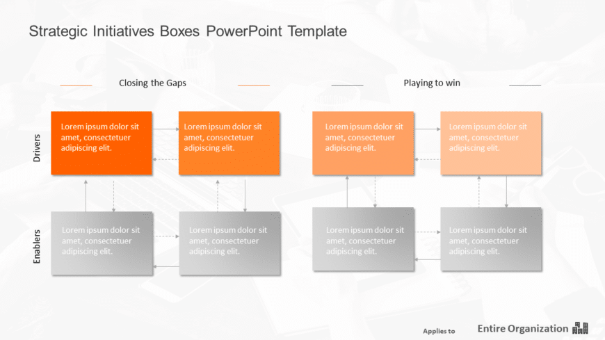 Strategic Initiatives Boxes PowerPoint Template