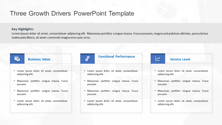 Three Growth Drivers PowerPoint Template & Google Slides Theme