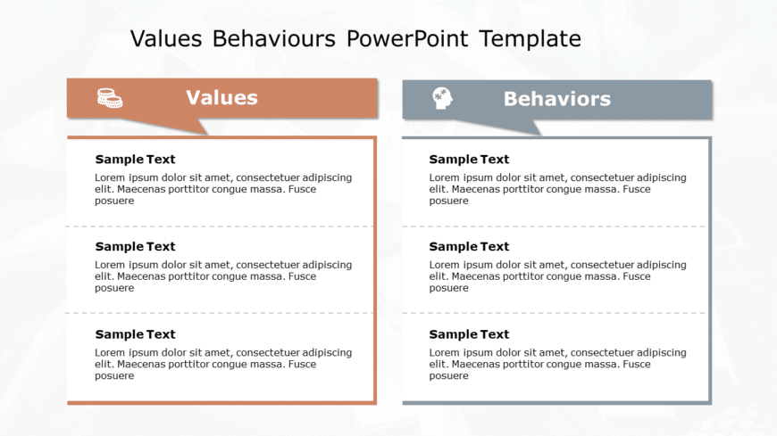 Values Behaviours 182 PowerPoint Template