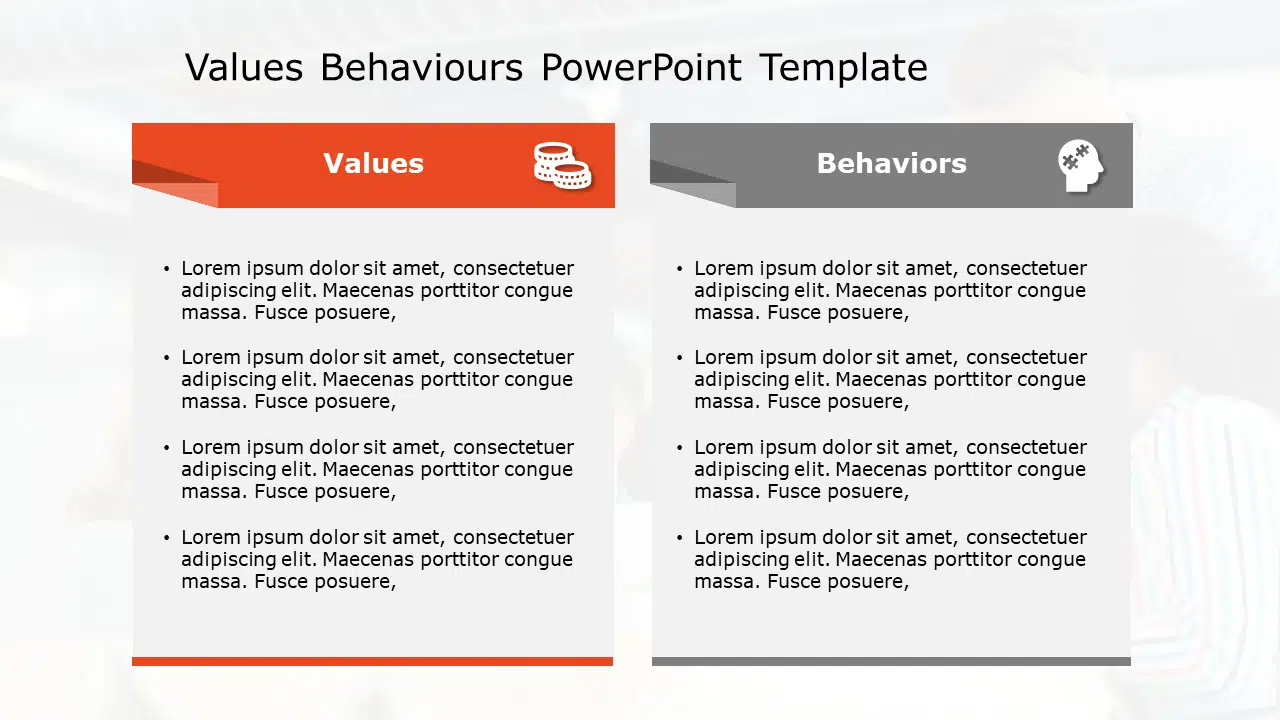 Values Behaviours 184 PowerPoint Template & Google Slides Theme