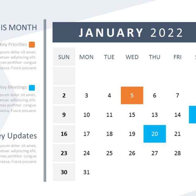 2022 Calendar 01 Powerpoint Template 8275