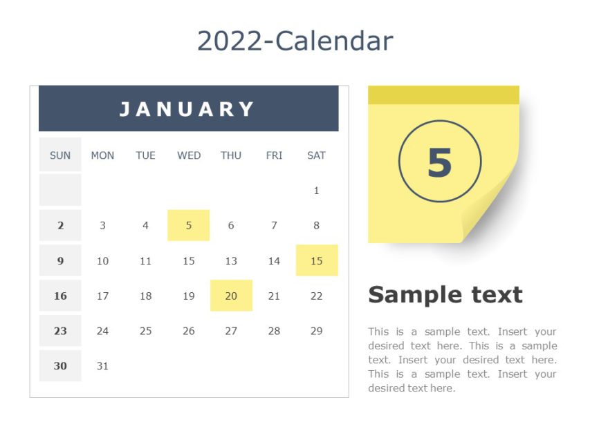 2022 Calendar 01 PowerPoint Template | SlideUpLift