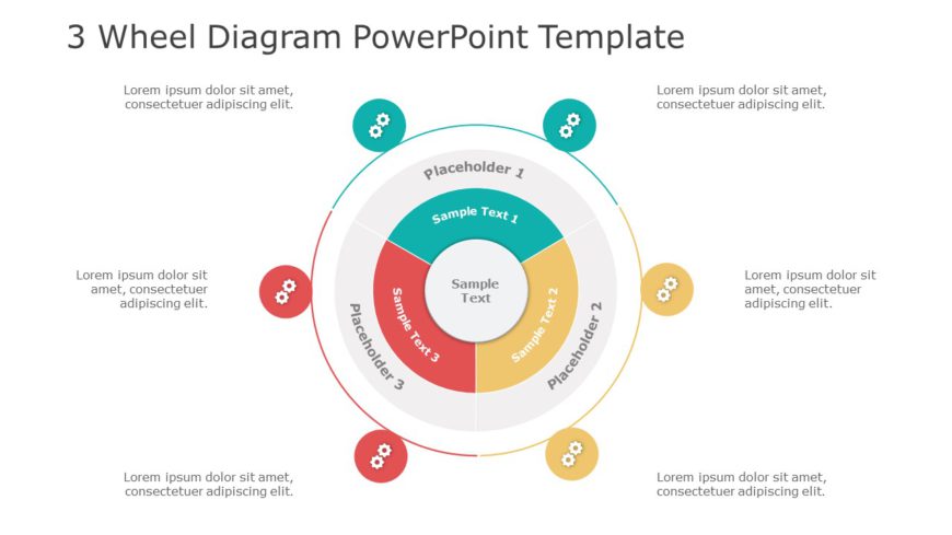 3 Wheel Diagram 02 PowerPoint Template