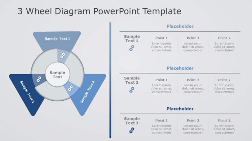 3 Wheel Diagram 03 PowerPoint Template