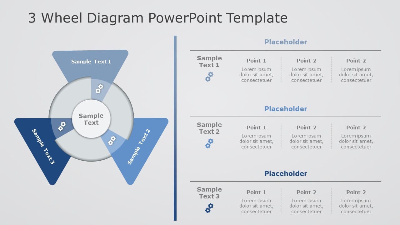 3 Wheel Diagram 03 PowerPoint Template & Google Slides Theme