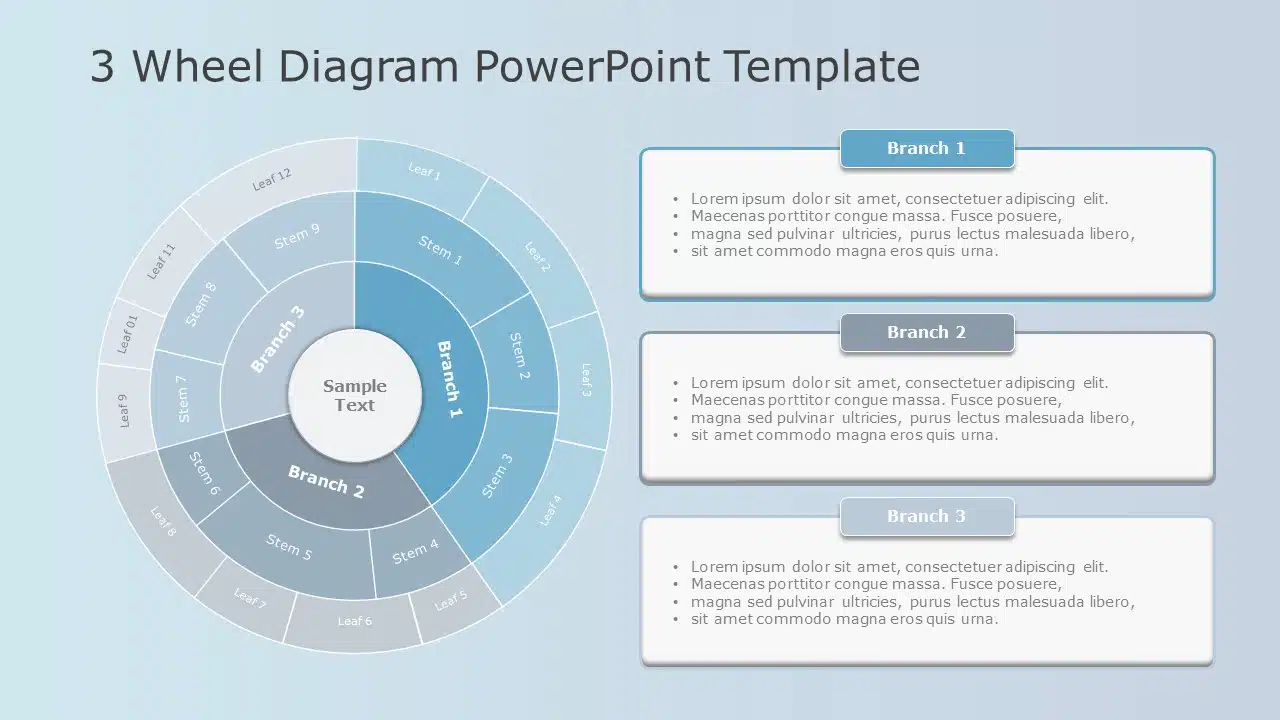 3 Wheel Diagram 05 PowerPoint Template & Google Slides Theme