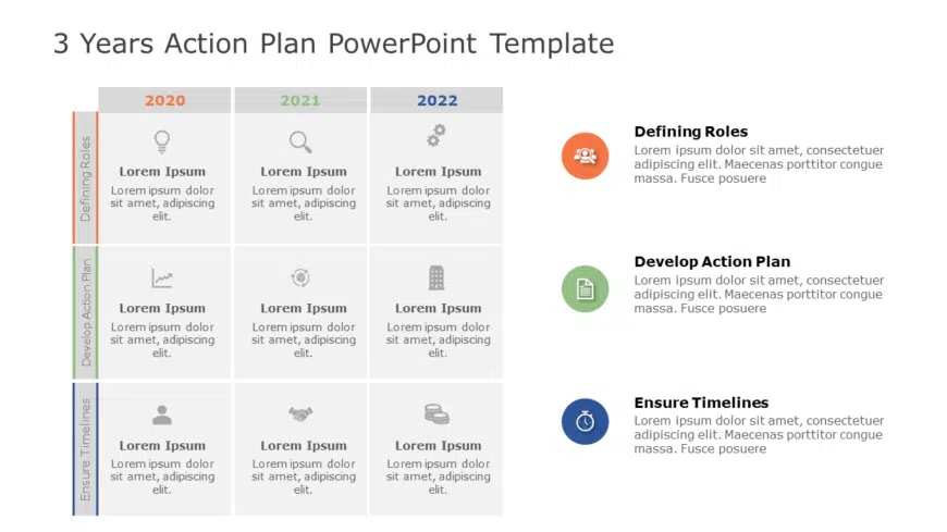 3 Years Action Plan 01 PowerPoint Template