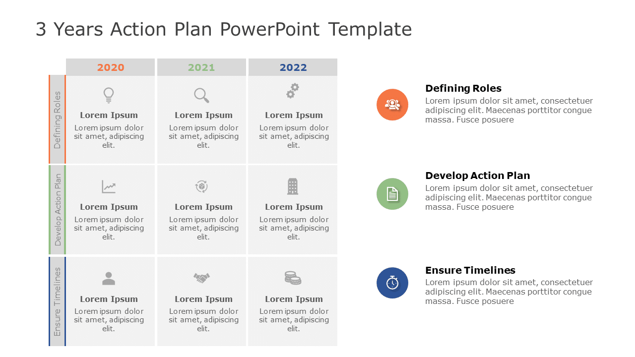 3 Years Action Plan 01 PowerPoint Template & Google Slides Theme