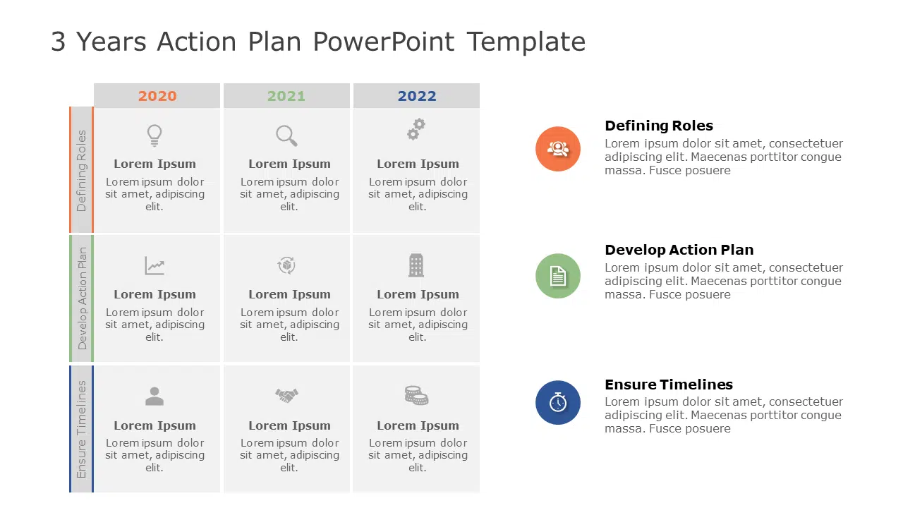 3 Years Action Plan 01 PowerPoint Template & Google Slides Theme