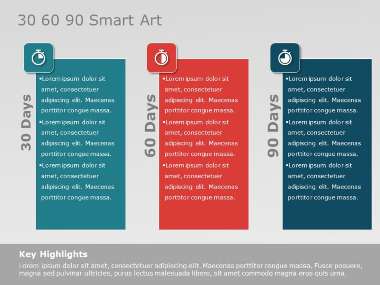 30 60 90 Day Plan Smart Art PowerPoint Template & Google Slides Theme