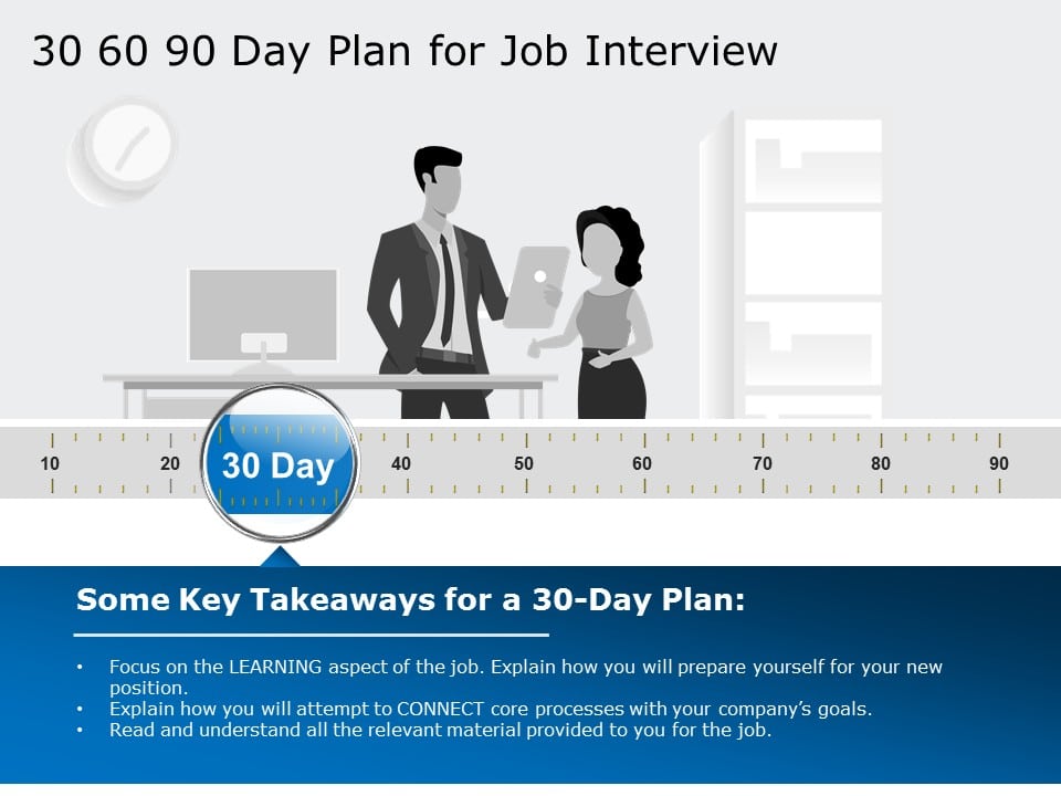 30 60 90 day plan for interview 02 PowerPoint Template & Google Slides Theme