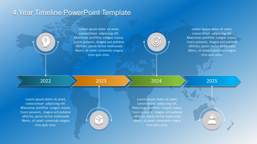 4 Year Timeline PowerPoint Template