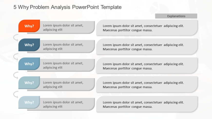 5 Why Problem Analysis PowerPoint Template