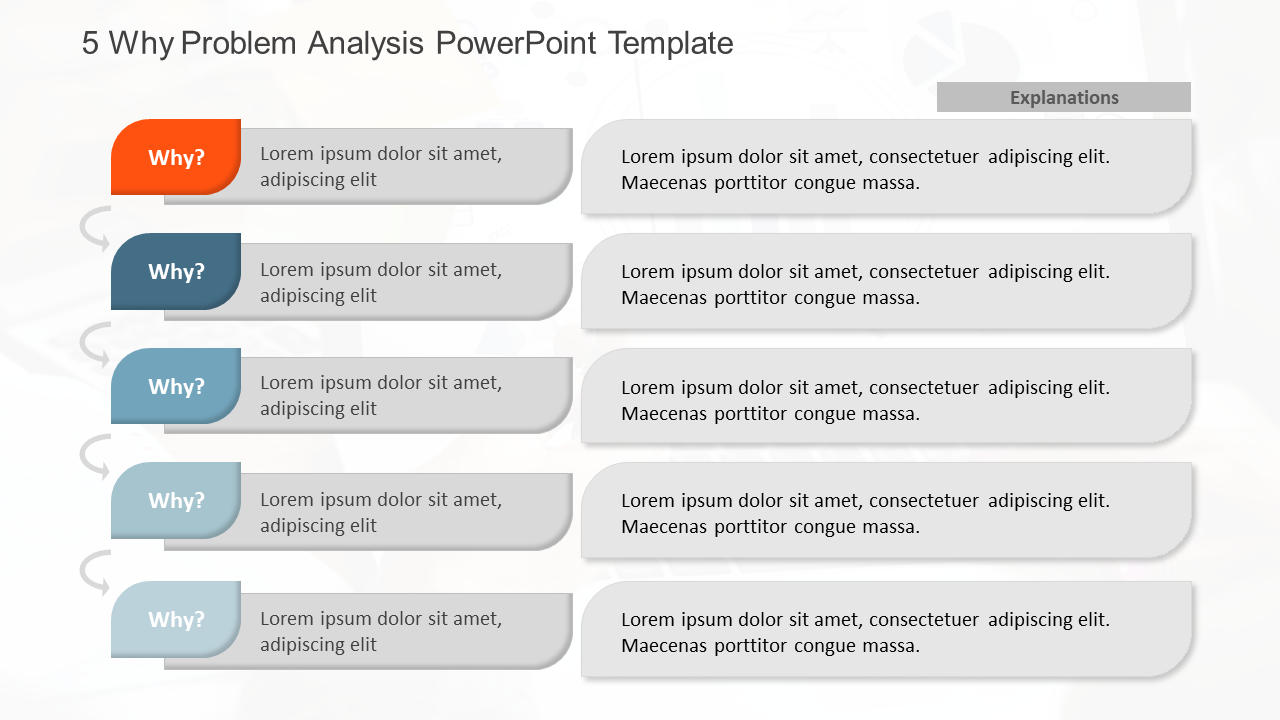 Problem Analysis Simple Format 5 Why Problem Analysis PowerPoint Template