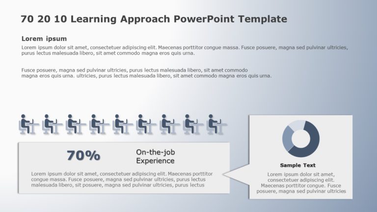 Gray and Blue 70-20-10 Learning Approach Diagram Presentation Template & Google Slides Theme