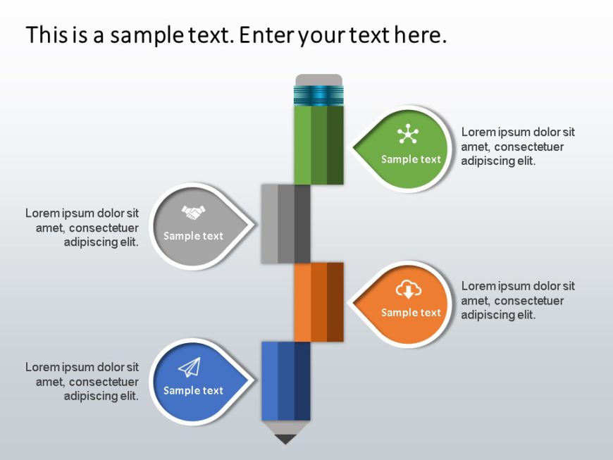 Animated 4 Steps Pencil Strategy PowerPoint Template