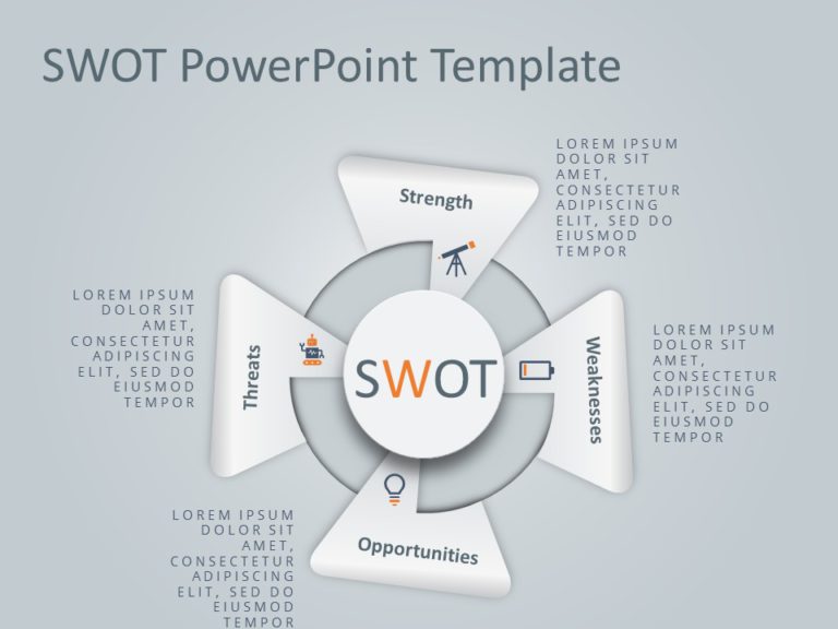 Animated 4 Steps Triangle SWOT PowerPoint Template