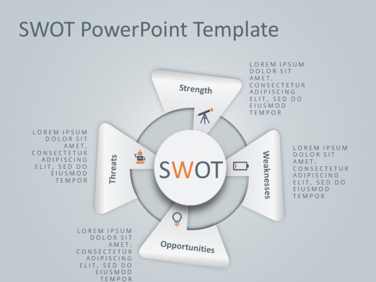 Animated 4 Steps Triangle SWOT PowerPoint Template & Google Slides Theme