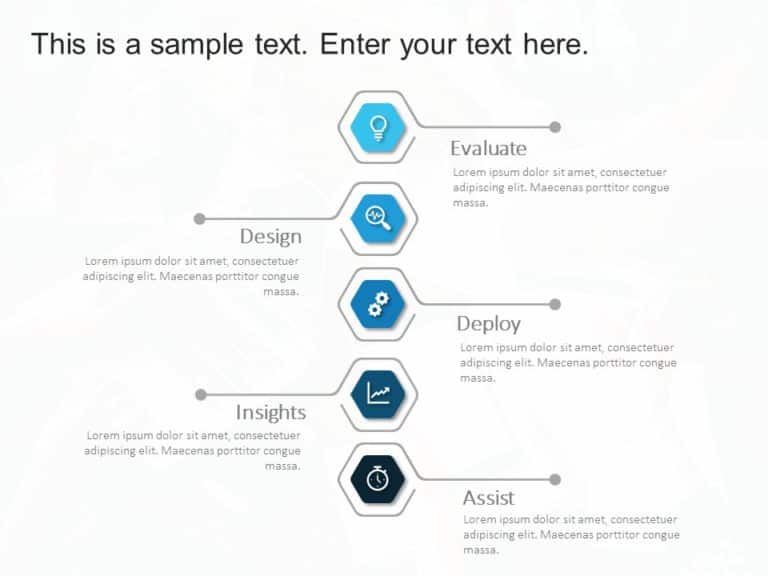 Animated 5 Steps Hexagon 1 PowerPoint Template & Google Slides Theme