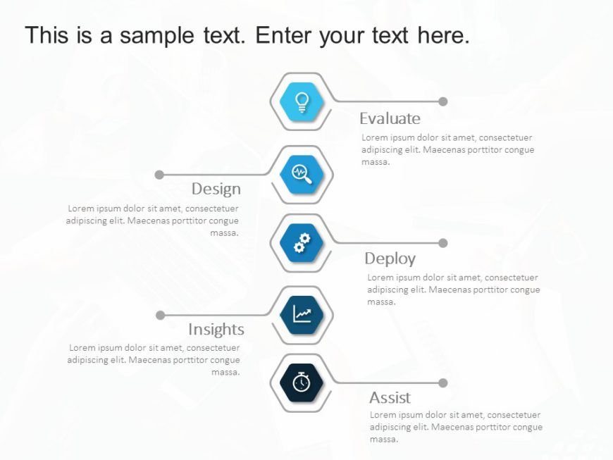 Animated 5 Steps Hexagon 1 PowerPoint Template