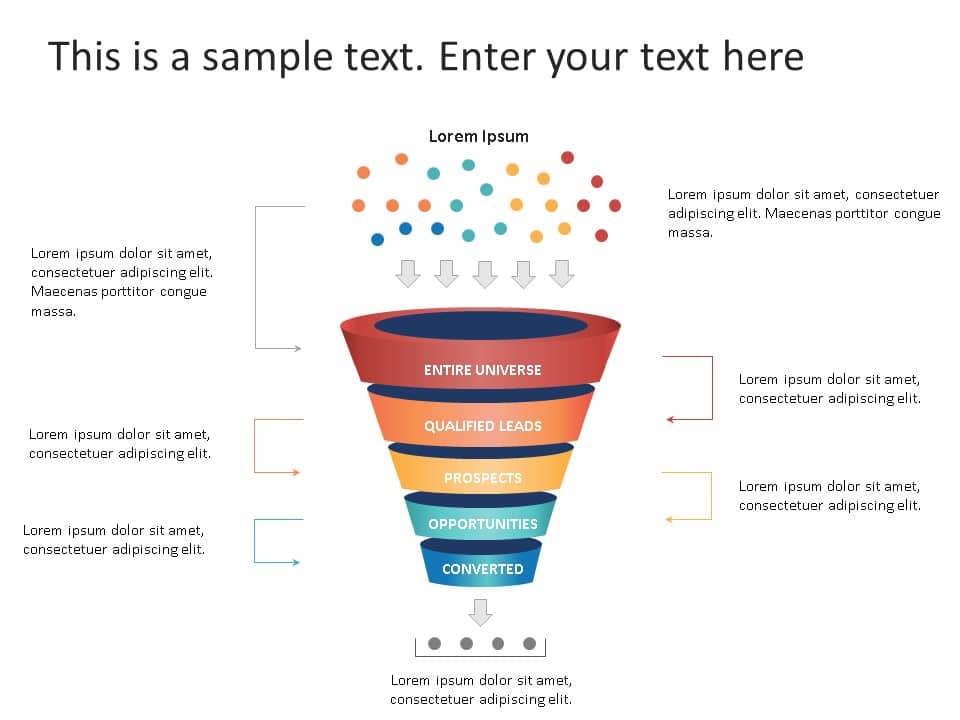 Animated 5 Steps Sales Funnel Diagram PowerPoint Template