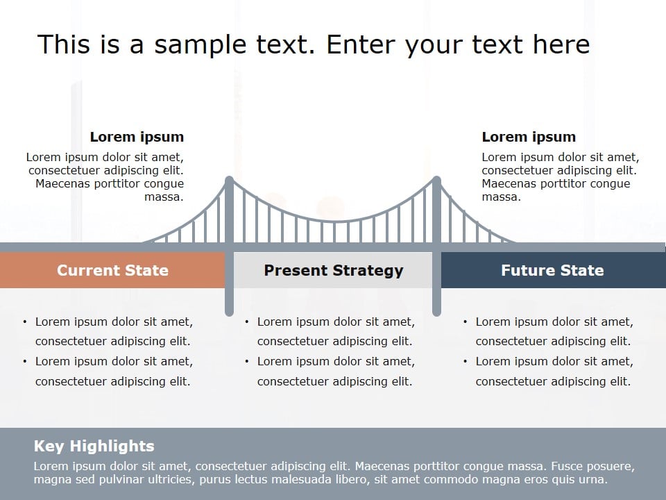 Animated Bridge Current State Future Gap Analysis PowerPoint Template