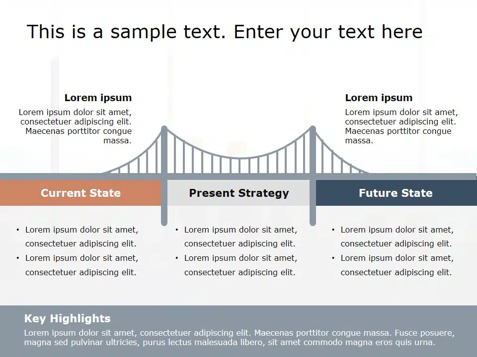 Animated Bridge Current State Future Gap Analysis PowerPoint Template & Google Slides Theme