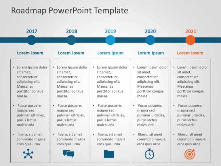 Animated 5-Year Business Highlights Roadmap Slide & Google Slides Theme