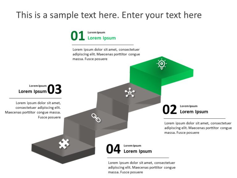 Animated Four Step Business Roadmap Slide Template & Google Slides Theme