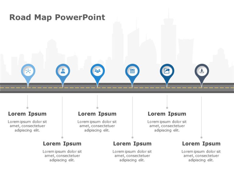 Animated Business Roadmap 4 PowerPoint Template & Google Slides Theme