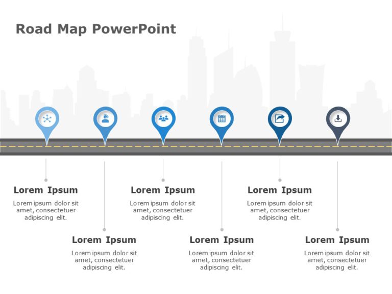 Animated Business 6 Milestones Roadmap Slide & Google Slides Theme