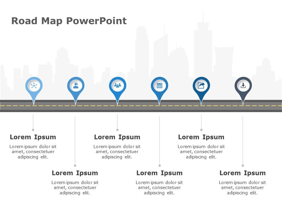 Animated Business Roadmap 4 PowerPoint Template
